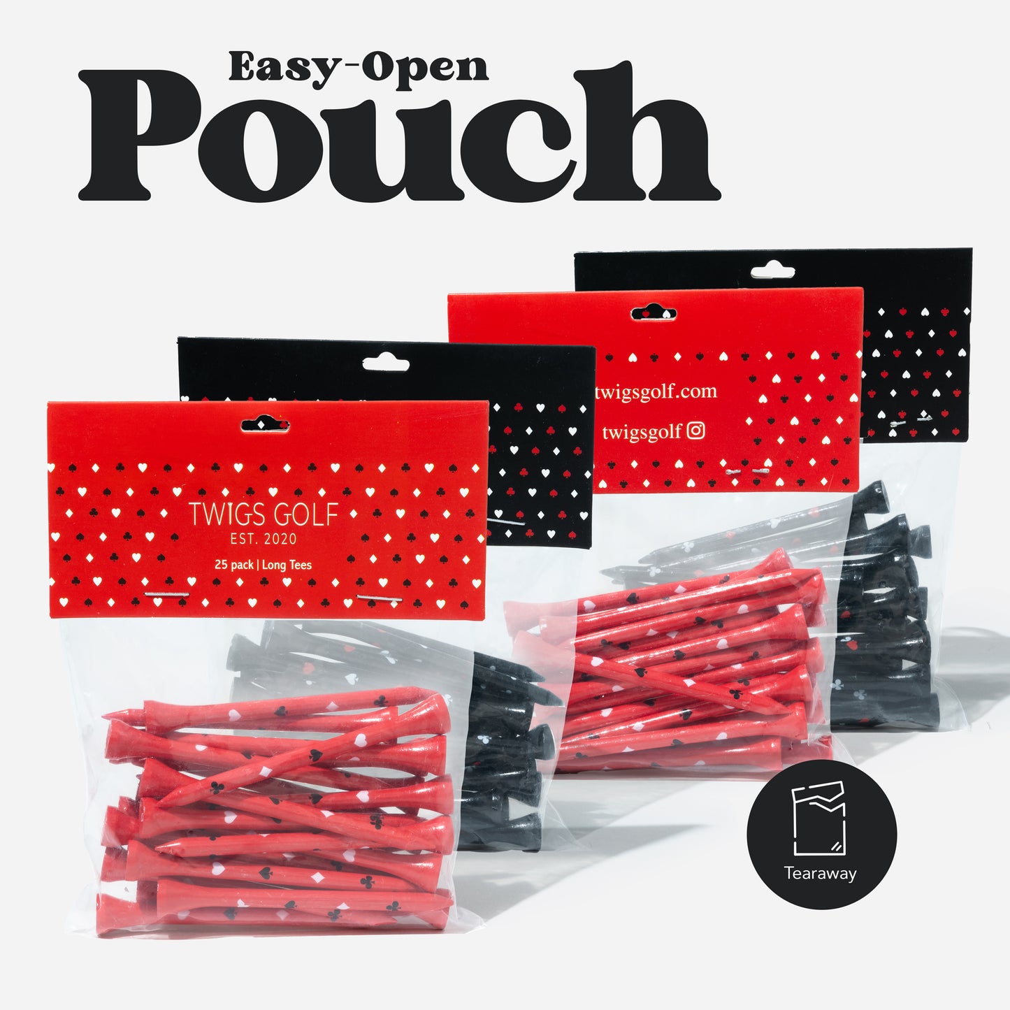 Splitting Aces (Black & Red Golf Tees) 100 Count Collection