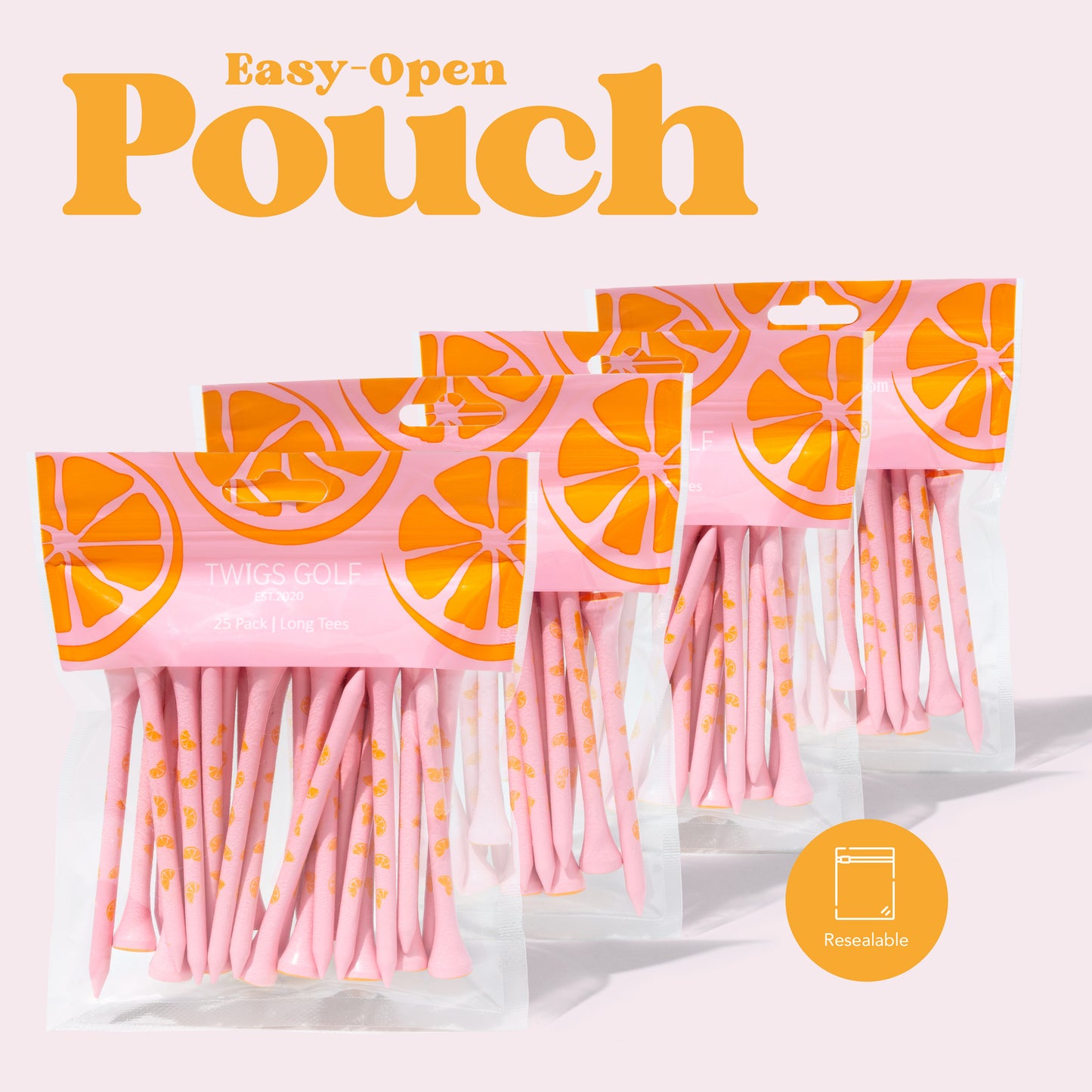 Out-of-bounds Orange (Pink Golf Tee) 100 Count