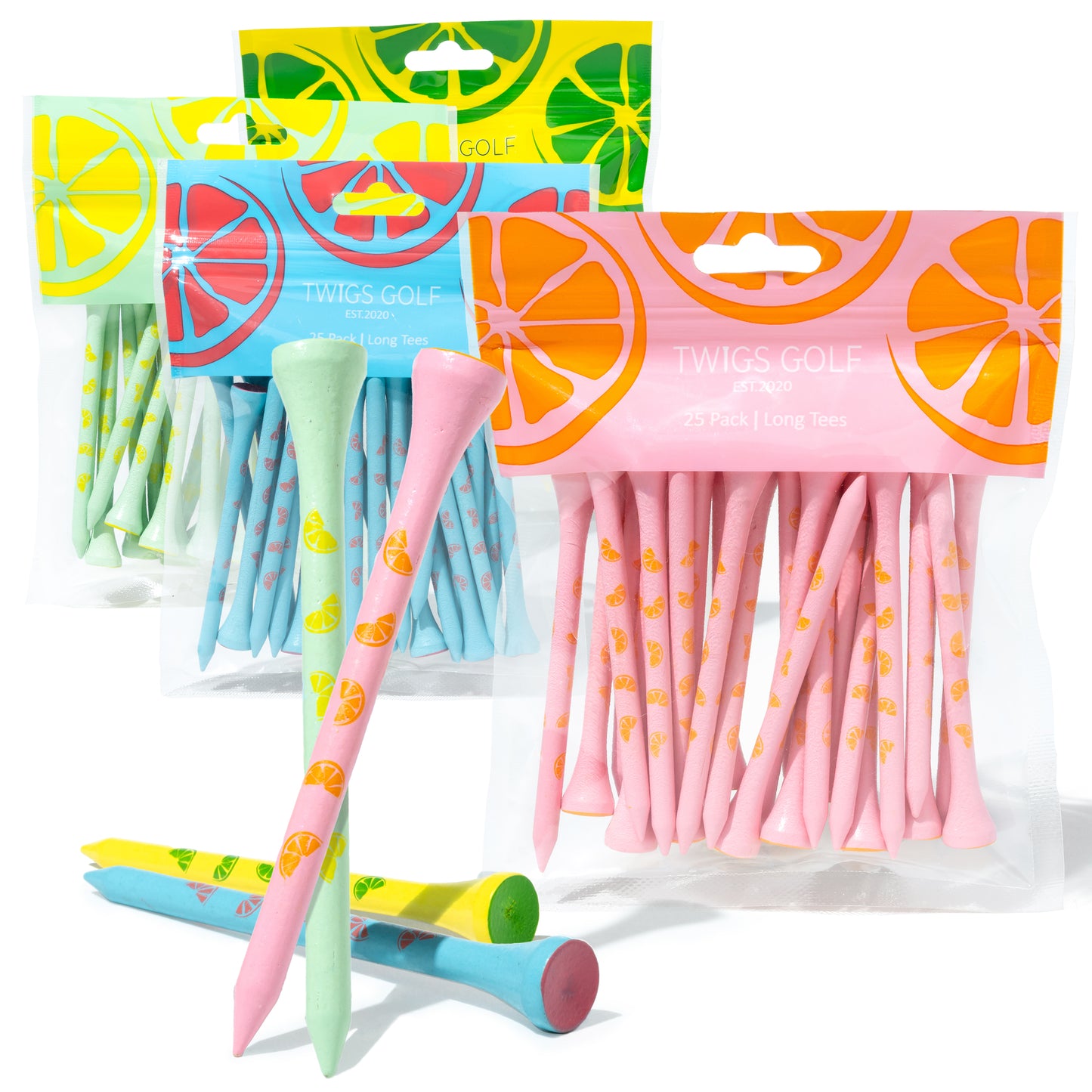 Tropical Fruits (Colorful Golf Tees) 100 Count Collection