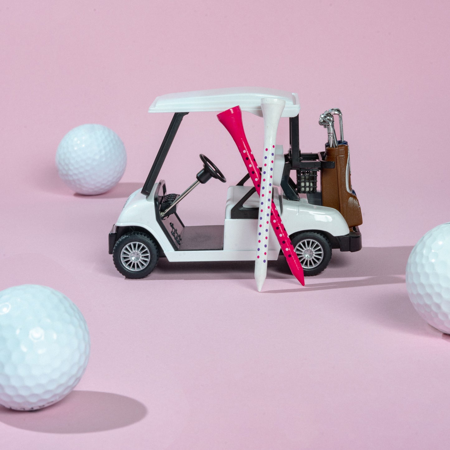 Groovy Polka Dots (White & Pink Golf Tees) 100 Count Collection