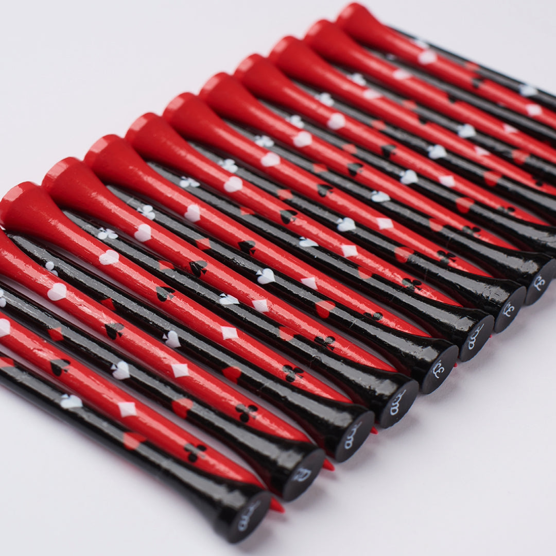 Splitting Aces (Black & Red Golf Tees) 100 Count Collection