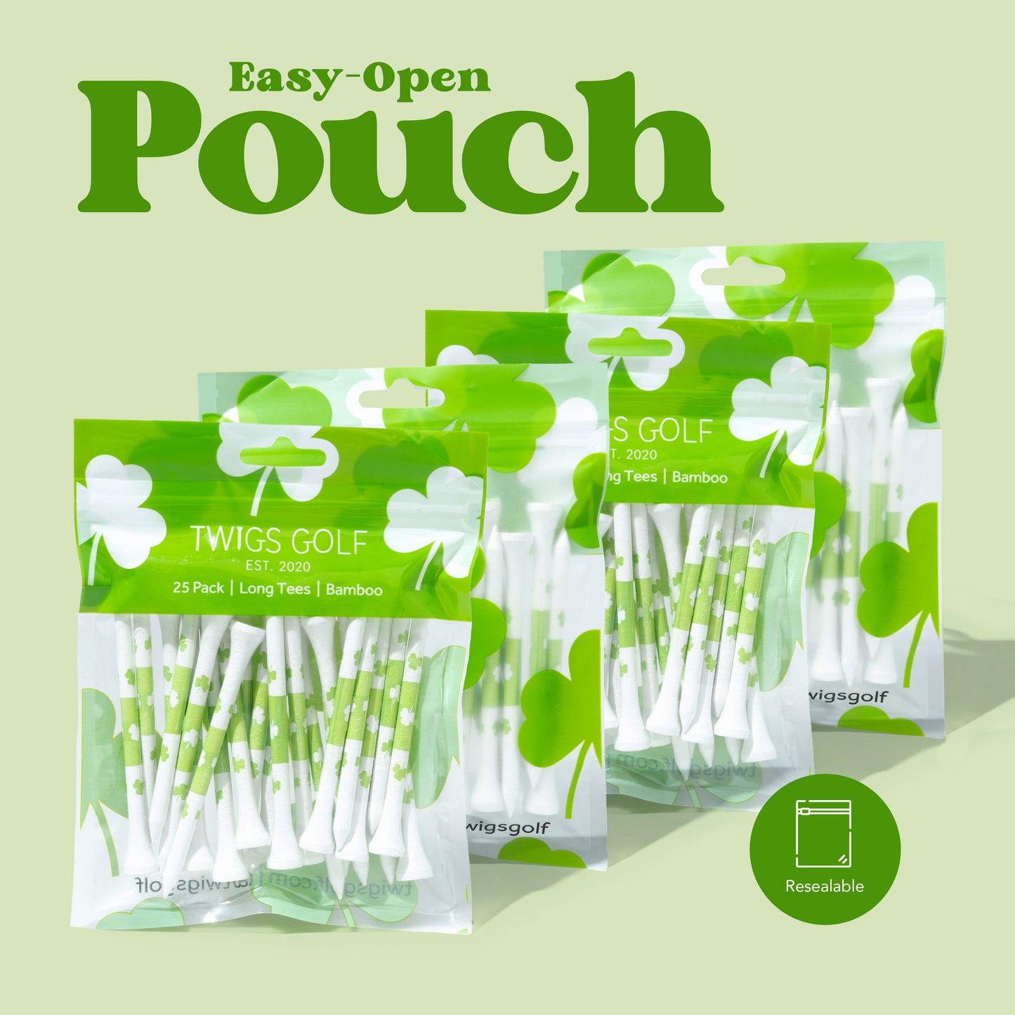 Get Lucky Shamrock (Green Golf Tee) 100 Count