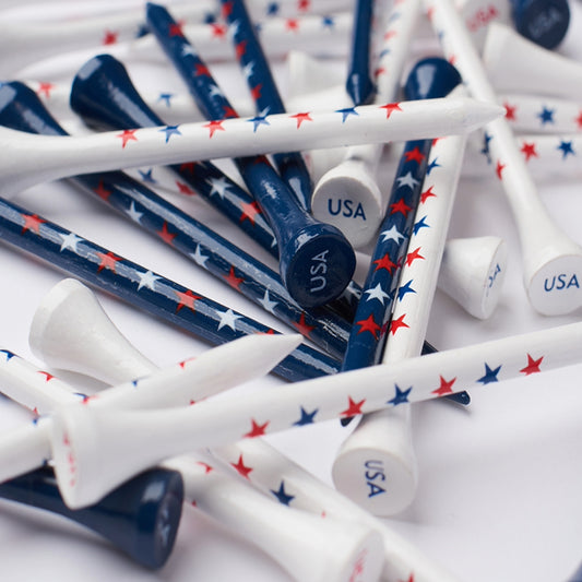 USA Stars (White & Blue Golf Tees) 100 Count Collection