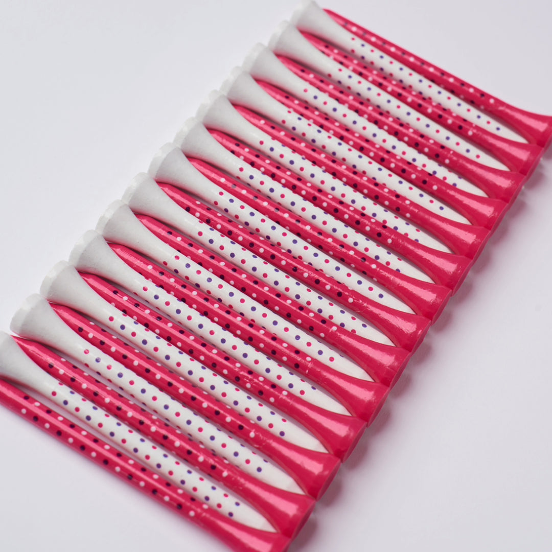 Groovy Polka Dots (White & Pink Golf Tees) 100 Count Collection